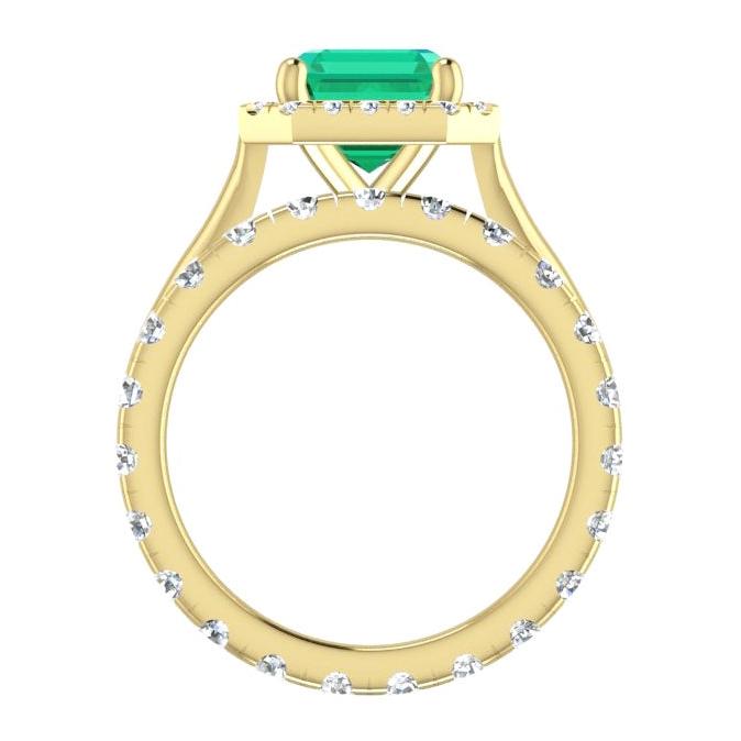 Anello con smeraldo verde Halo da 5 carati