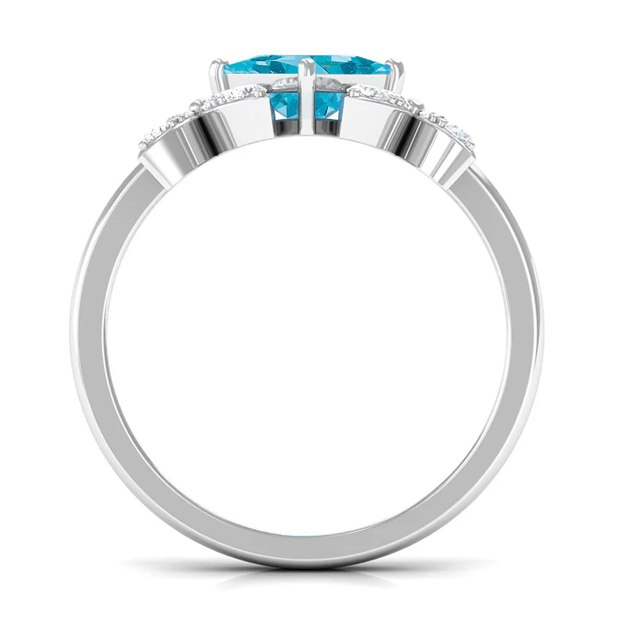 Anello da cocktail floreale moderno Paraiba