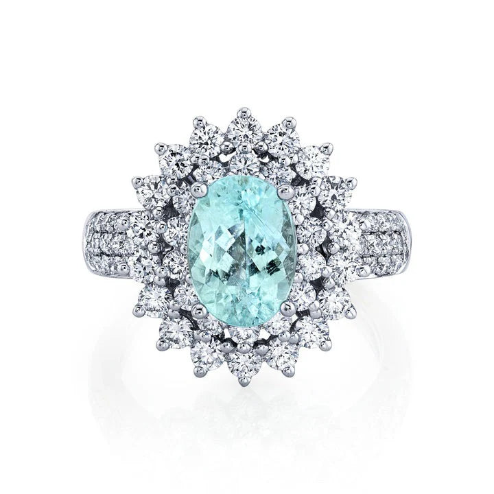 Anello da cocktail ovale Paraiba Sparkle