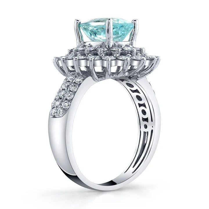 Anello da cocktail ovale Paraiba Sparkle