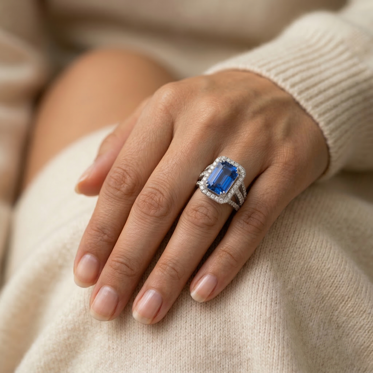 vero diamante 6.50carati anello con accenti diamanti