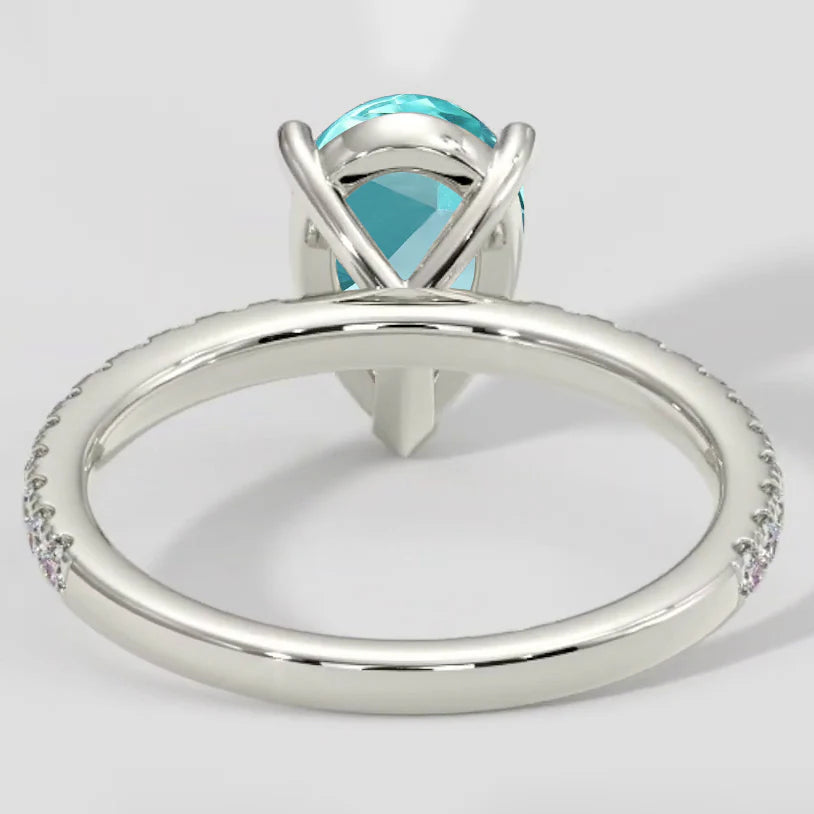 Anello di fidanzamento con tormalina Paraiba da 2 carati