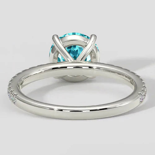 Anello di fidanzamento con vera tormalina Paraiba