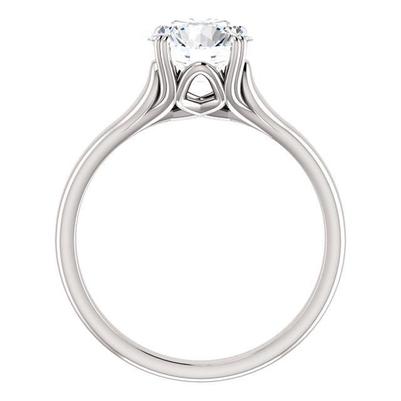 Anello solitario in oro bianco con Naturale diamanti tondi 2 carati 14K