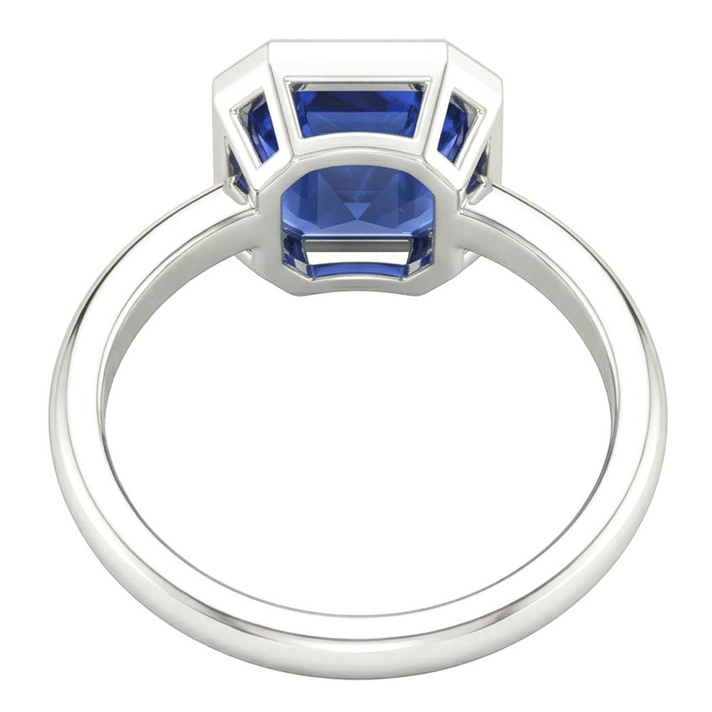 Asscher Taglio Zaffiro Anello di Fidanzamento