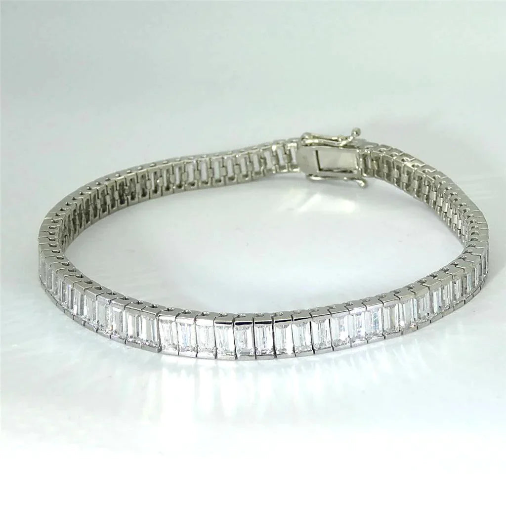 Baguette Naturale Diamante Bracciale Tennis