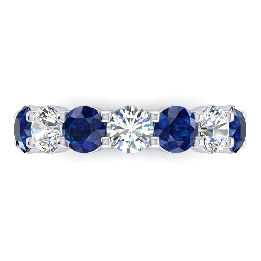 Banda da Donna Con Naturale Di Diamante Estratto Dalla Terra E Zaffiro Blu Pietra Preziosa