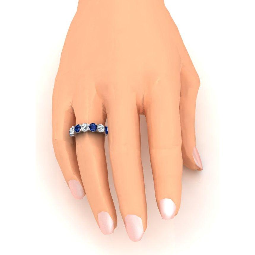 Banda da Donna Con Naturale Di Diamante Estratto Dalla Terra E Zaffiro Blu Pietra Preziosa