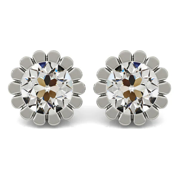 Orecchini a Lobo Oro Bianco 14K con Brillante – vista principale
