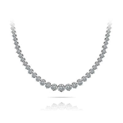 Bella Collana Da Tennis Con Naturale Diamanti Rotondi Bianchi 12 Carati Gioielli Da Donna