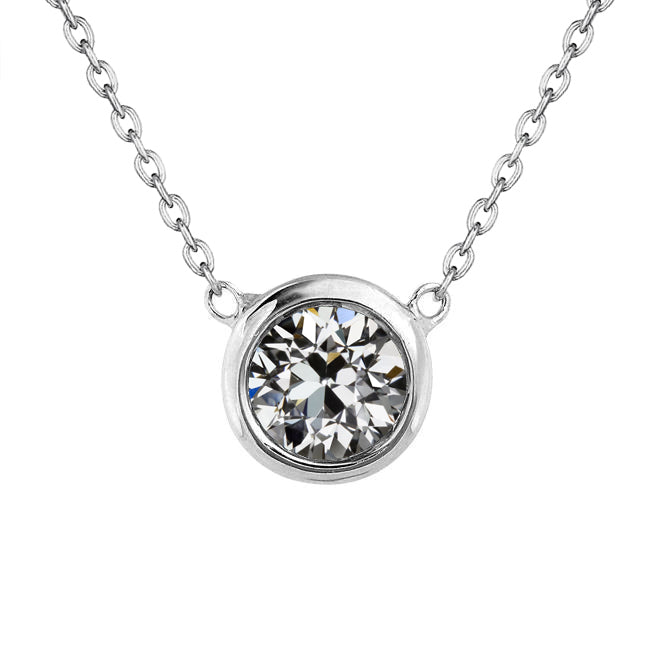 Diamante Pendente a Goccia 1,50 carati Oro 14 Carati Bianco – vista principale