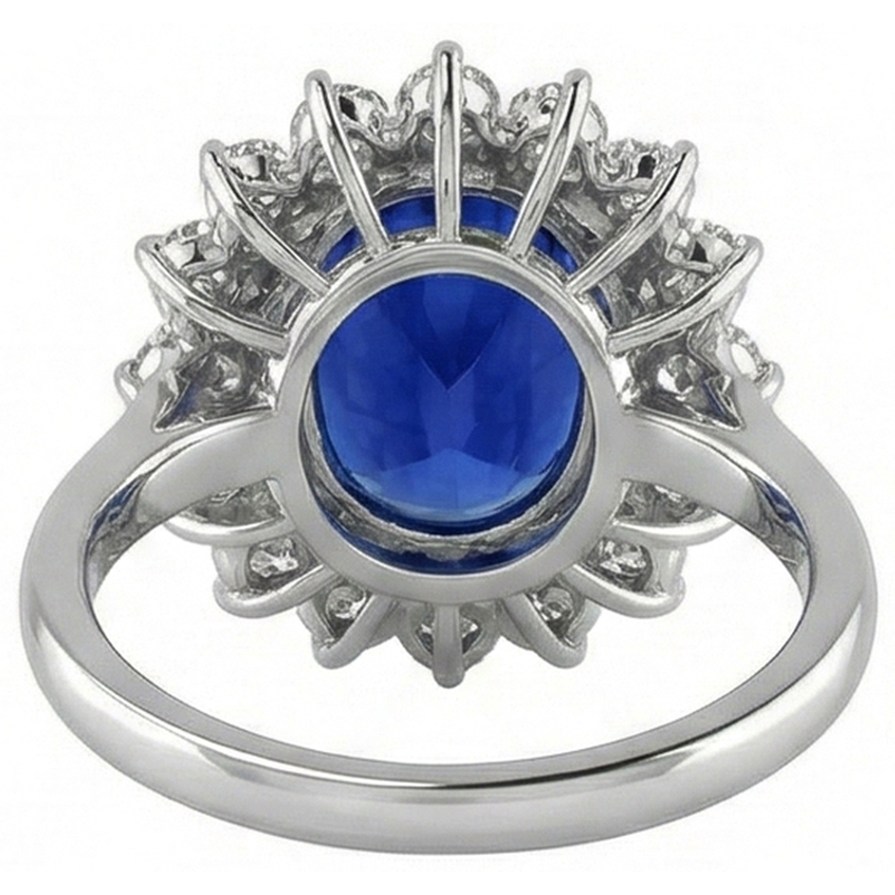 Blu Zaffiro Anello di Diamanti