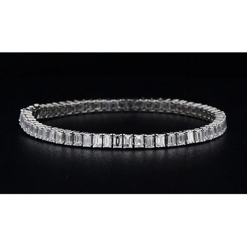 Bracciale Baguette Naturale Diamanti Oro Bianco