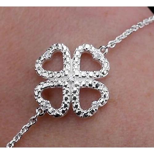 Bracciale Da Donna Con Naturale Diamanti. Gioielli A Forma Di Cuore Da 2 Carati Nuovo