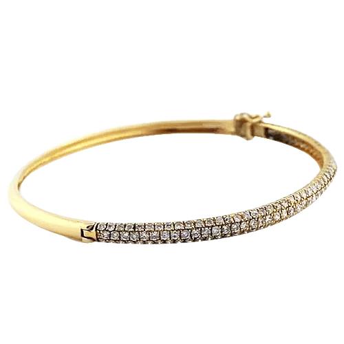Bracciale Da Donna Con Vero Diamanti. Oro Giallo Da 4.50 Carati. Gioielli Da 14K