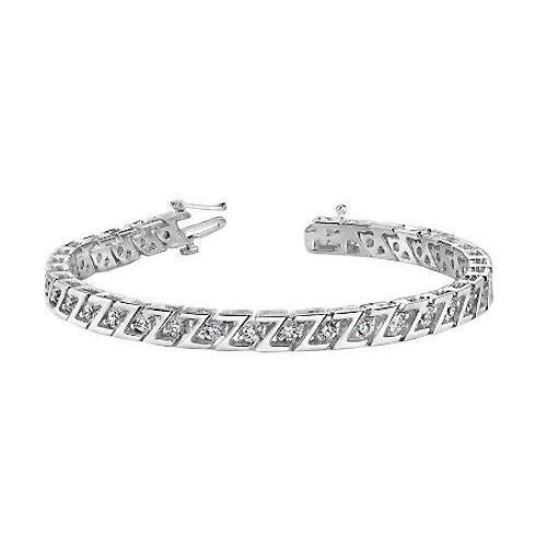 Bracciale Da Tennis In Oro Massiccio 14K Con Vero Diamanti A Z Incastonato A 4.75 Carati