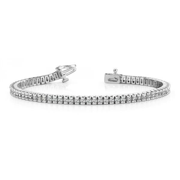 Bracciale Da Tennis In Oro Massiccio Con Genuino Diamanti Tondi Da 7.70 Ct