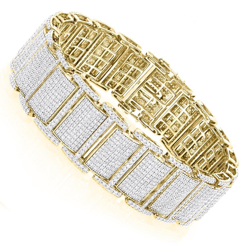 Bracciale Da Uomo In Oro 14K Con Taglio Rotondo E Vero Diamante Da 19 Carati