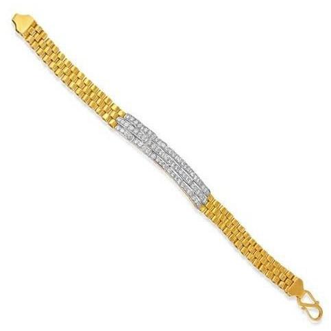 Bracciale Da Uomo In Oro Bicolore 14K 3 Carati Con Vero Diamanti Novità