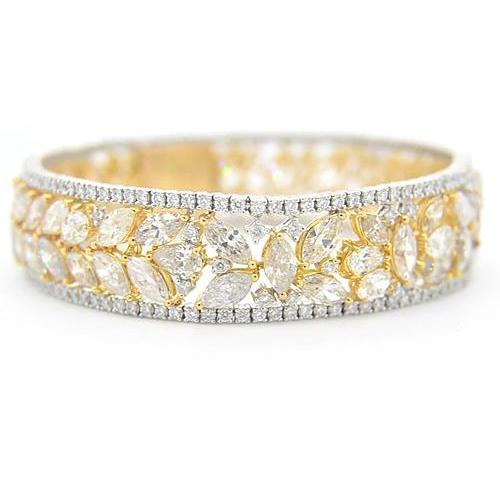 Bracciale Donna Con Vero Diamanti 40.50 Carati Gioielli Bicolore In Oro 14K