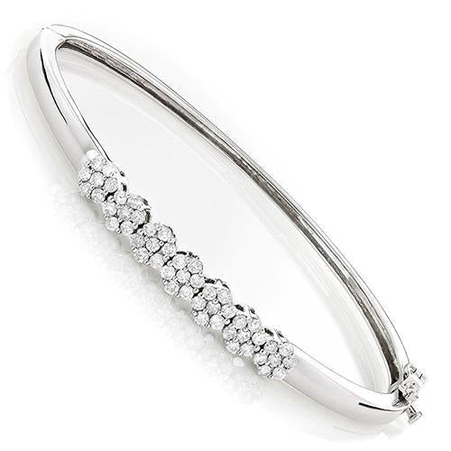 Bracciale Donna In Oro Bianco 14K Con Naturale Diamanti Taglio Rotondo 4.90 Carati