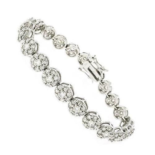 Bracciale Naturale Da Donna in Oro Bianco 14 Carati, Gioielli in Oro Massiccio Da 8 Carati