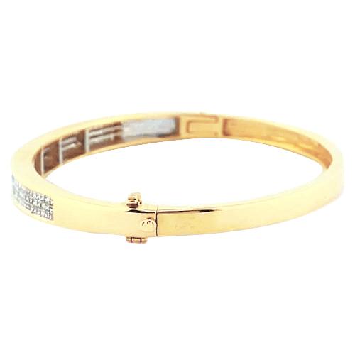 Bracciale Rigido Genuino Diamante 3 Carati Oro Giallo 14K