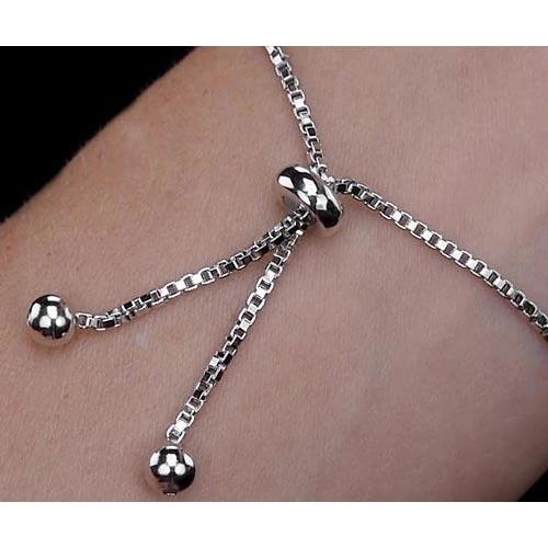 Bracciale Tennis Da 3 Carati Con Vero Diamanti Incastonati Gioielli In Oro Bianco 14K