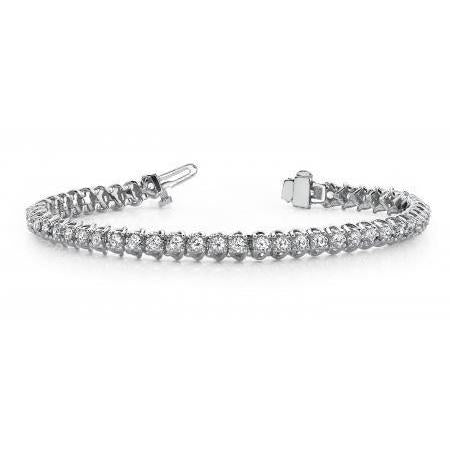 Bracciale Tennis Da 4.50 Carati Con Naturale Diamanti Rotondi In Oro Bianco Massiccio