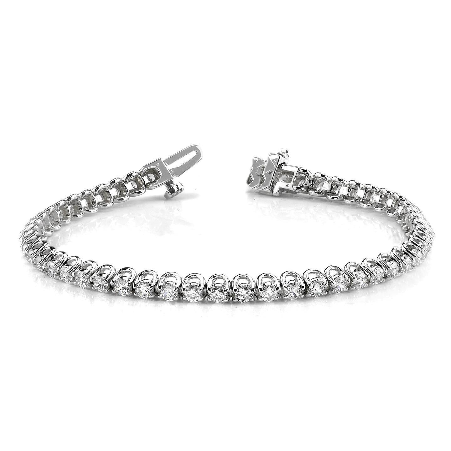 Bracciale Tennis Da 5 Carati Con Genuino Diamanti Taglio Brillante Wg 14K