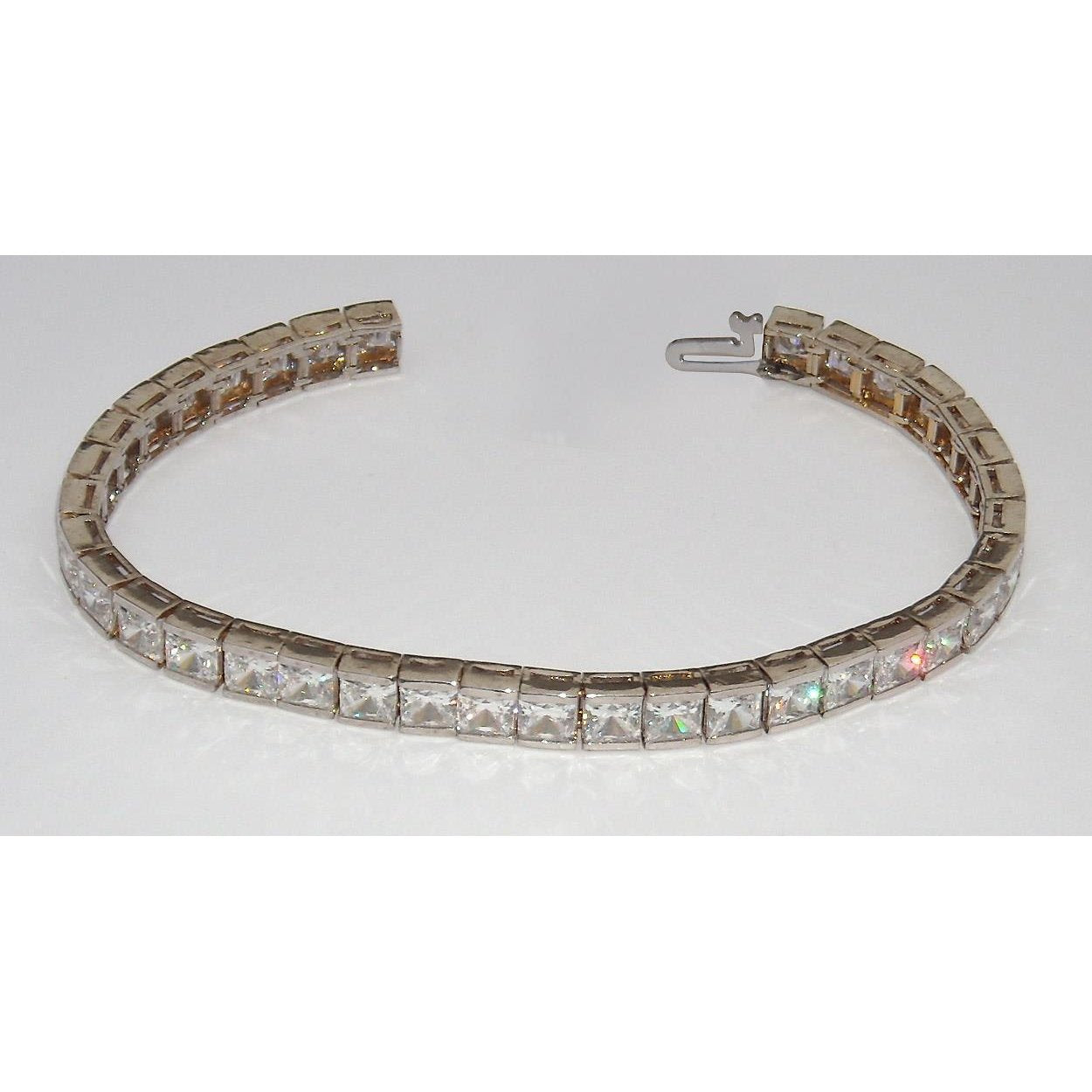 Bracciale Tennis Da 9 Ct Con Genuino Diamanti Princess Wg 14K Personalizzato