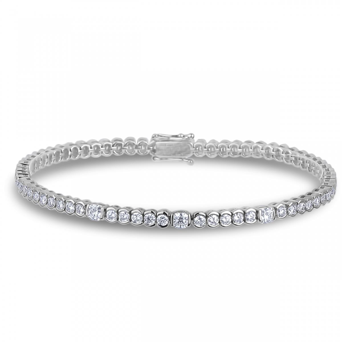 Bracciale Tennis Da Donna Con Genuino Diamanti Scintillanti 6.30 Carati Oro Bianco 14K