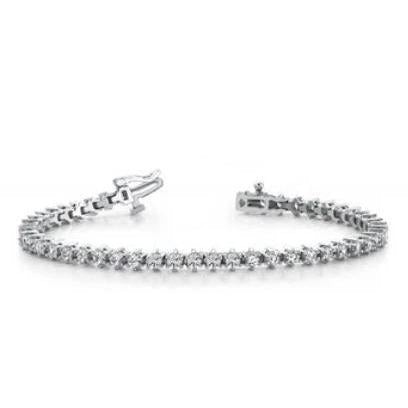 Bracciale Tennis Da Donna Con Vero Diamanti Tondi 8.16 Carati In Oro Bianco 14K