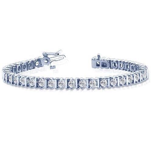 Bracciale Tennis Da Donna In Oro Bianco 14K Con Vero Diamanti Rotondi 10 Carati