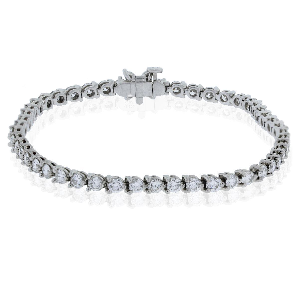 Bracciale Tennis In Oro Bianco 14K Con Naturale Diamanti Taglio Rotondo 5 Carati Novità