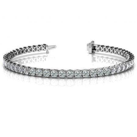 Bracciale Tennis In Oro Bianco 14K Con Naturale Diamanti Tondi Da 7.50 Carati Novità