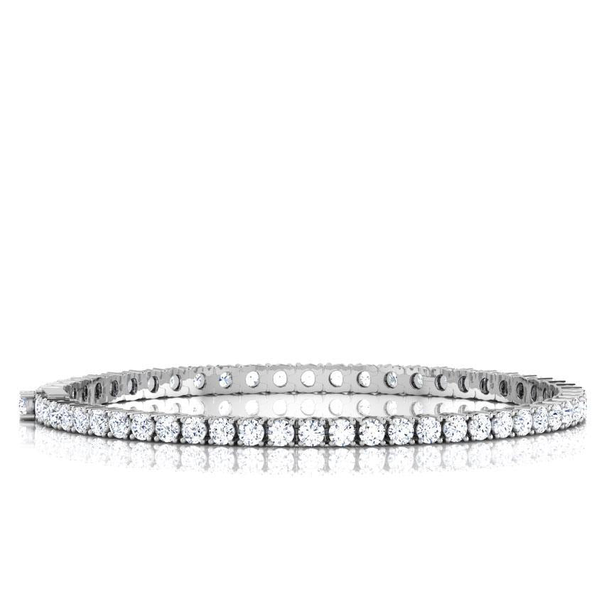 Bracciale Tennis In Oro Bianco 14K Con Naturale Diamanti Tondi Da 9 Ct