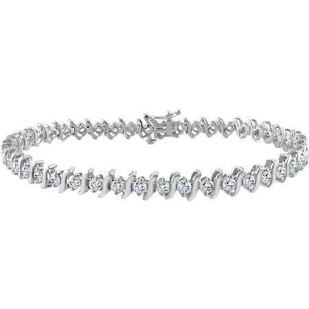 Bracciale Tennis In Oro Bianco Massiccio 14K Con Vero Diamante Taglio Brillante Rotondo Da 5 Ct