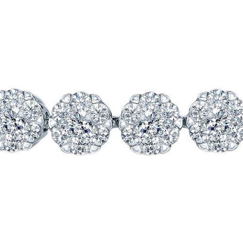 Bracciale Tennis in Oro Bianco 20 Carati con Diamanti Tondi Bianchi - harrychadent.it