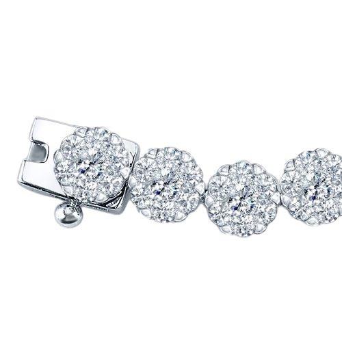 Bracciale Tennis in Oro Bianco 20 Carati con Diamanti Tondi Bianchi - harrychadent.it