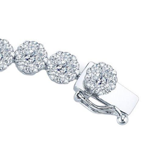 Bracciale Tennis in Oro Bianco 20 Carati con Diamanti Tondi Bianchi - harrychadent.it