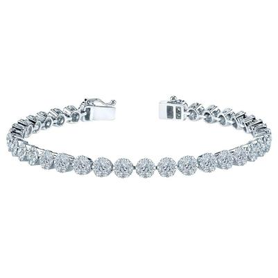 Bracciale Tennis in Oro Bianco 20 Carati con Diamanti Tondi Bianchi - harrychadent.it