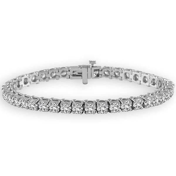 Bracciale Tennis Scintillante Rotondo Con Genuino Diamante Taglio Brillante Da 6 Carati