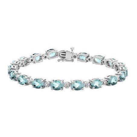 Bracciale in oro bianco 14 carati con acquamarina e diamanti da 29.50 carati Novità - harrychadent.it