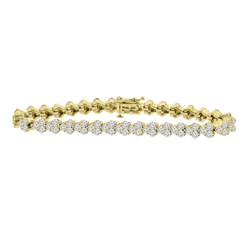 Bracciale Da Donna Con Genuino Diamanti Scintillanti 5 Carati Taglio Rotondo YG 14K
