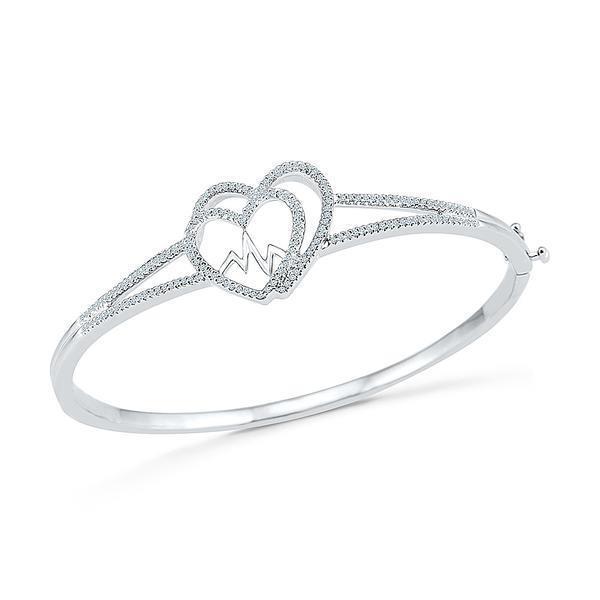 Bracciale Da Donna In Oro Bianco 14K Con Naturale Diamanti A Taglio Rotondo Da 3,40 Ct