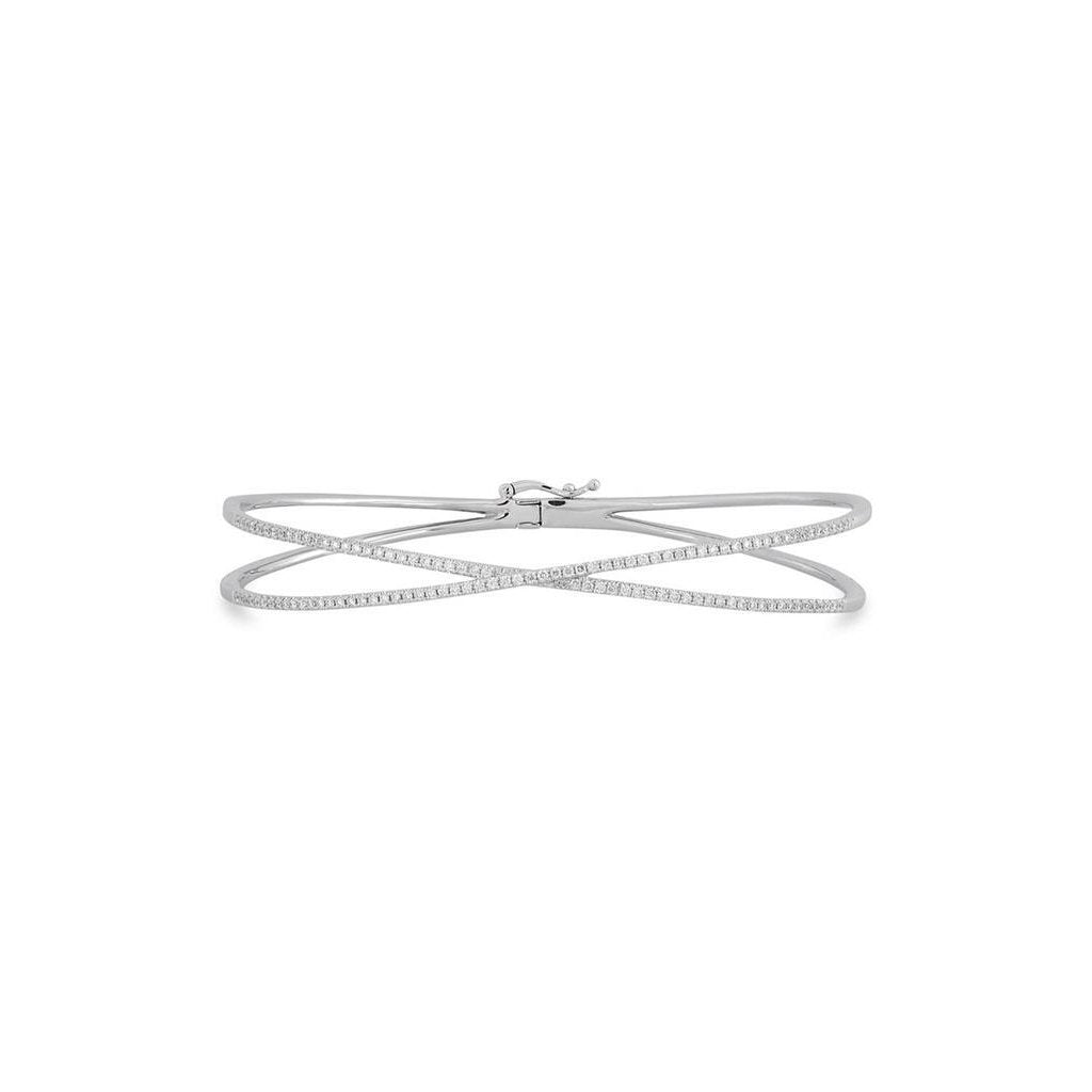 Bracciale Da Donna In Oro Bianco 14K Con Naturale Diamanti A Taglio Rotondo Da 3,60 Ct