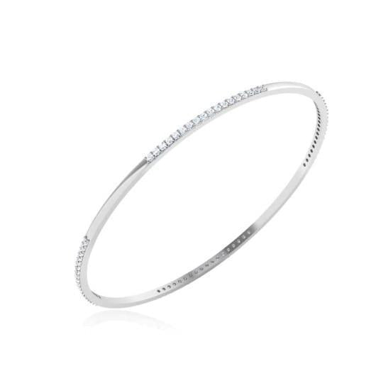 Bracciale Da Donna In Oro Bianco 14K Con Naturale Diamanti A Taglio Rotondo Da 5,04 Ct