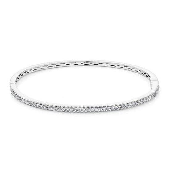 Bracciale Da Donna In Oro Bianco 14K Con Naturale Diamanti Rotondi Da 2,50 Ct