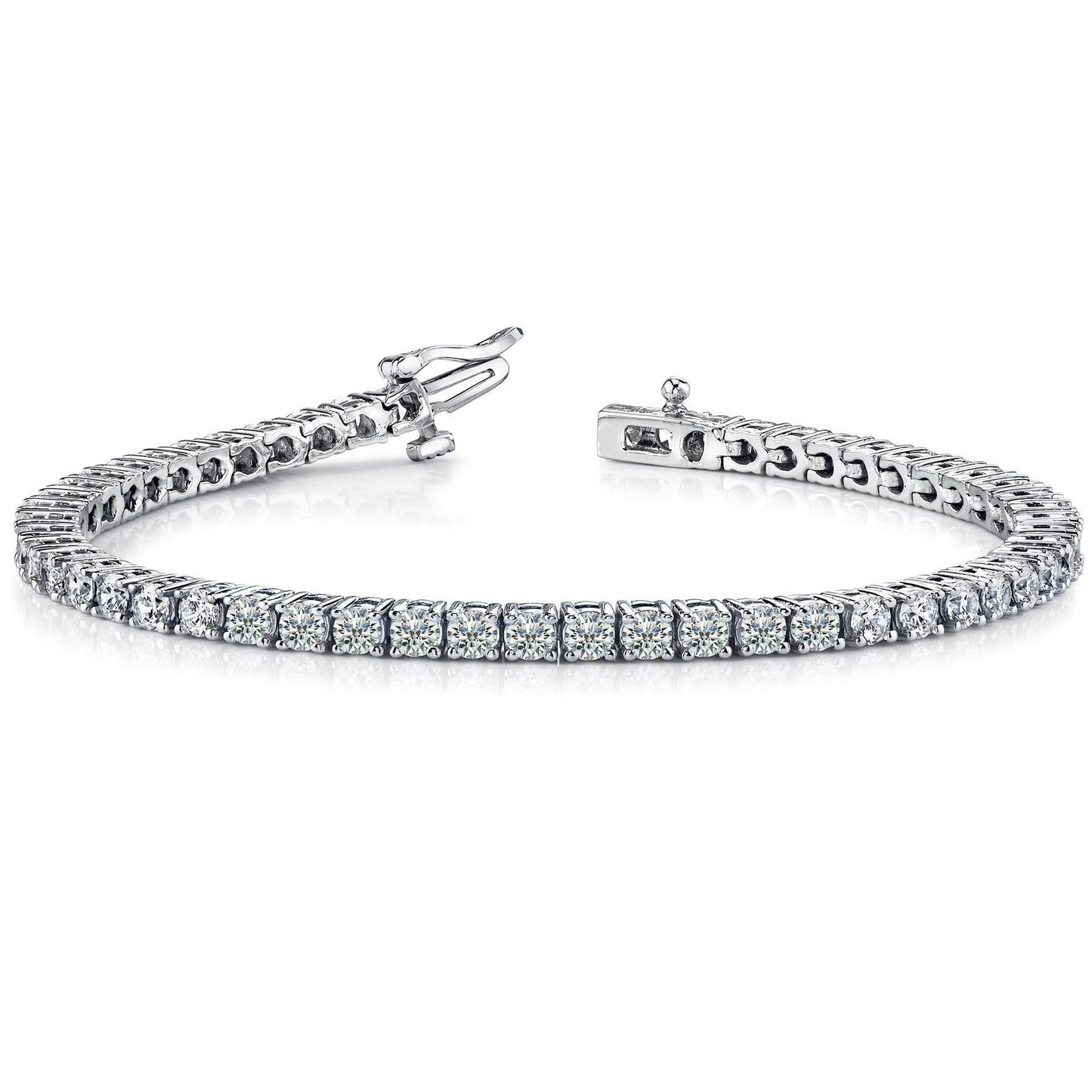 Bracciale Da Tennis Con Genuino Diamanti Incastonati A Punta Rotonda Da 7.80 Carati WG 14K